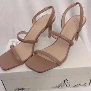 Tan Strappy Heels with Stiletto